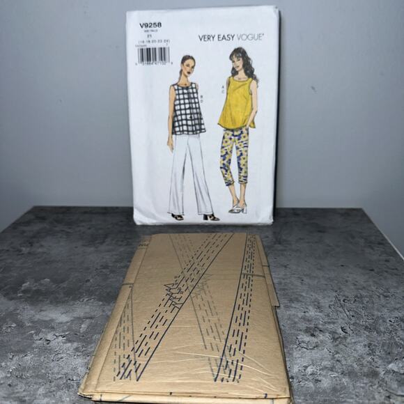 9258 VOGUE Very Easy - Loose TOP & Pullon PANTS - Sz 16/18/20/22/24 - Picture 3 of 3